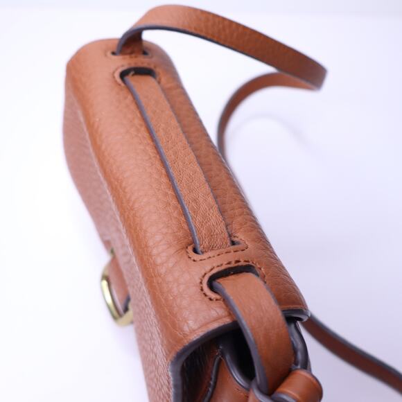 J. CREW Rider Mini Bag Roasted Chestnut Italian Leather Saddle Crossbody Strap - Picture 3 of 9